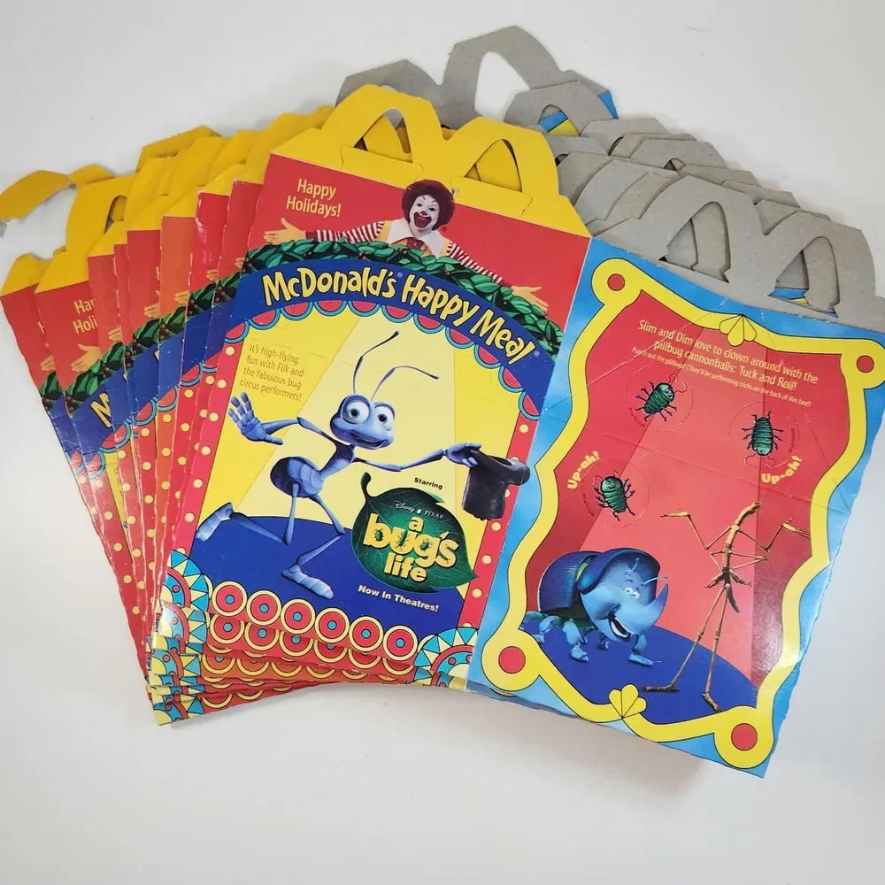 Vintage 1998 McDonald’s Happy Meal Box – Disney Pixar A Bug’s Life Circus Theme